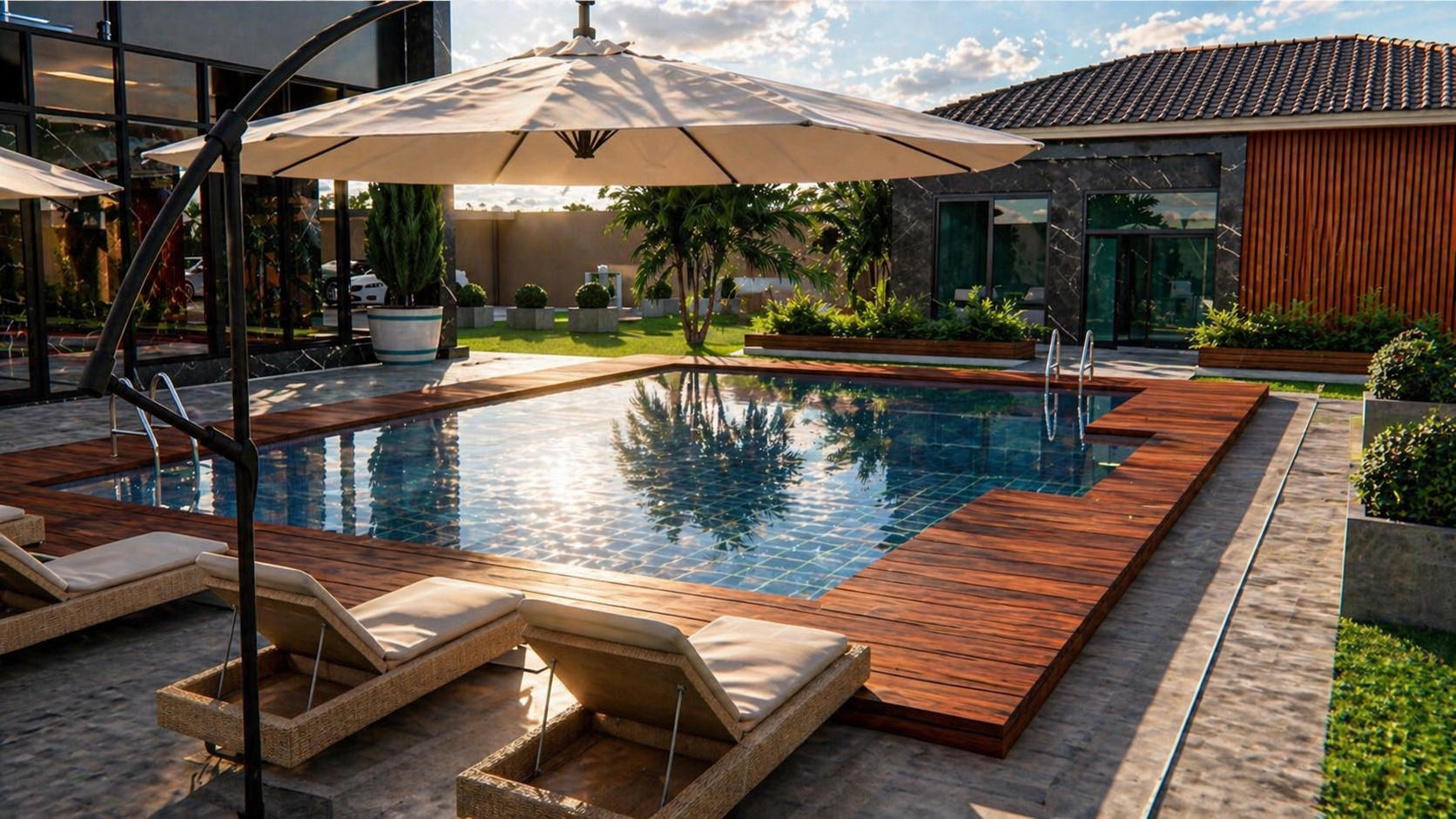 Free guest house across the pool